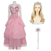 Wicked (2024) Glinda Pink Tulle Skirt Outfits Cosplay Costume Halloween Carnival Suit